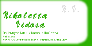 nikoletta vidosa business card